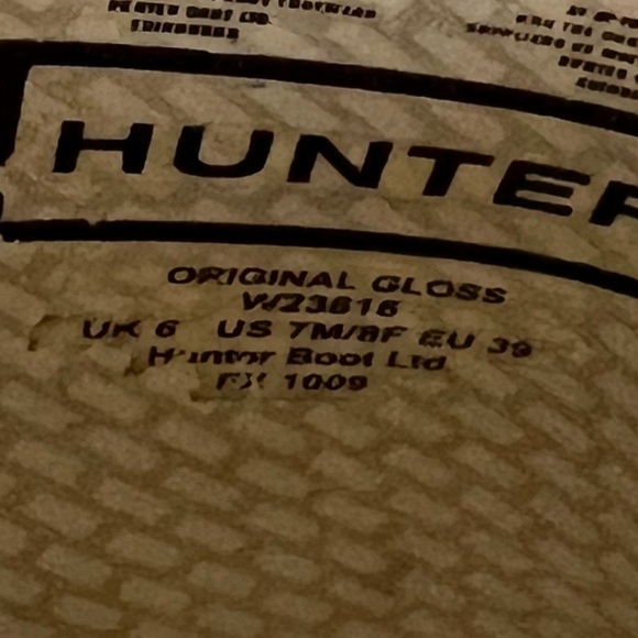 Hunter long original gloss W23616 Grey rain boots size 7 - Picture 5 of 11